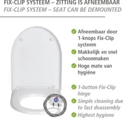 WENKO WC Bril Sindia - Wit Duroplast - Easy-Close Sluiting - Fix-Clip Bevestiging In RVS - Belastbaar Tot 300 Kg - Toiletbril - Toiletzitting -Badkamer Kast Winkel 1200x1152 15