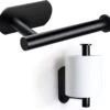 HGMD® WC Rolhouder Zelfklevend - Zwart - Toiletrolhouder Zwart - Toiletrolhouder Zonder Boren