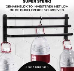Merkloos Soondsgood Luxe 3 Laags Handdoekrek - Zelfklevend Of Boren - Zwart - Eenvoudige Installatie - Badkamer - Handdoekenrek - Handdoekhouder - 30x14x25cm -Badkamer Kast Winkel 1200x1153 12