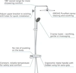 GROHE QuickFix Vitalio Joy 310 Regendouche - CoolTouch - Met Planchet - ø 31 Cm - Chroom 25 GROHE QuickFix Vitalio Joy 310 Regendouche - CoolTouch - Met Planchet - ø 31 Cm - Chroom -Badkamer Kast Winkel 1200x1153 13