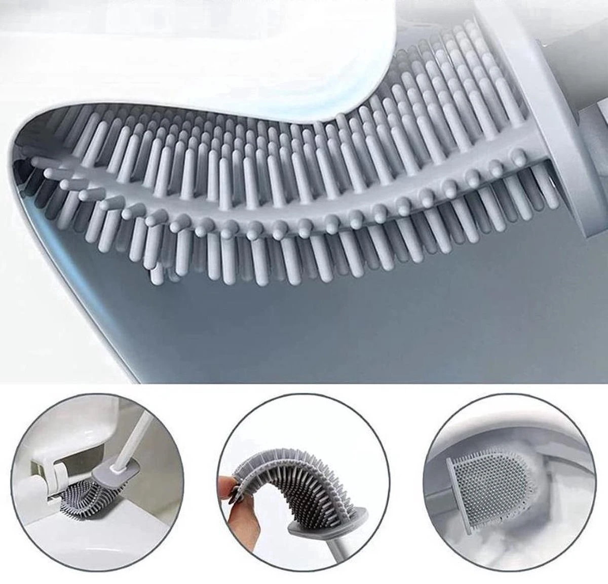 WC Borstel – Siliconen – Zwart – WC Borstel Met Houder – Vrijstaand – Hangend – WC Borstel En Houder – WC Borstel Zwart 8 WC Borstel – Siliconen – Zwart – WC Borstel Met Houder – Vrijstaand – Hangend – WC Borstel En Houder – WC Borstel Zwart - Afbeelding 8