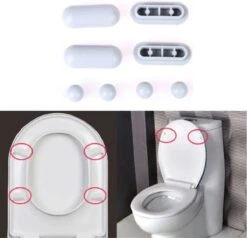 FSW-Products - 6 Stuks - WC Buffers Set - ABS - Buffer Voor Wc - Wc-bril Beschermen - Vervangbare - Closet - Closetbuffer -Badkamer Kast Winkel 1200x1156 18