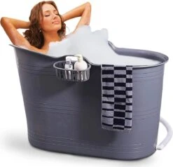 Zitbad Voor Volwassenen - Bath Bucket - Grijs - 200L -Badkamer Kast Winkel 1200x1157 10