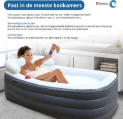 Opblaasbaar Bad Ligbad Zitbad Volwassenen - Ijsbad Badkuip Opblaasbad - Opvouwbaar Bad Opblaas Bad Antraciet -Badkamer Kast Winkel 1200x1157 11
