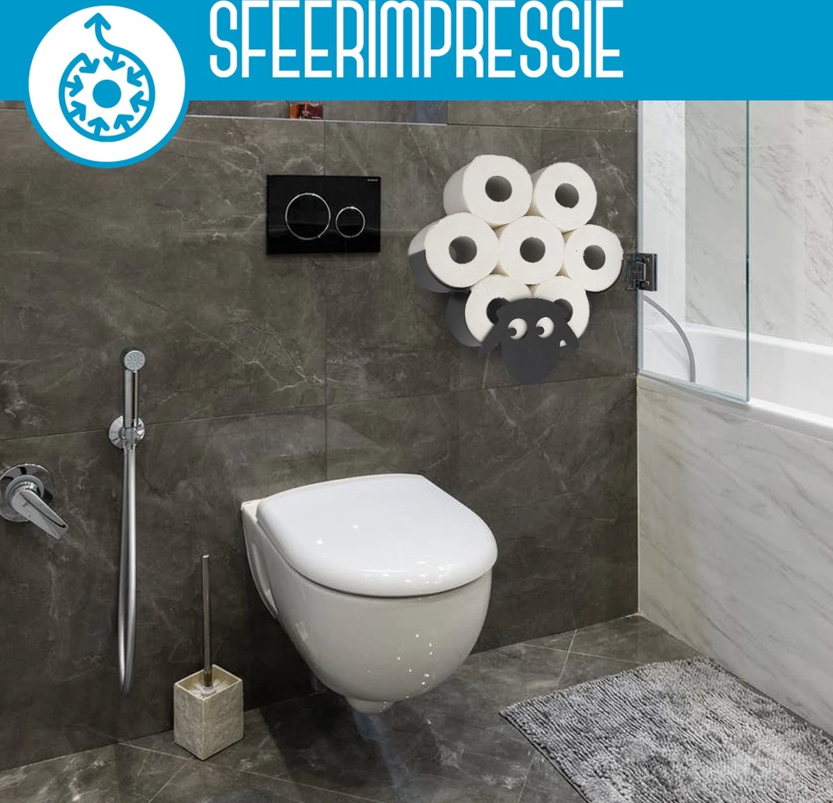 Schaap Toiletrolhouder| Extensso® | - Wc Rolhouder - Wc Rolhouder Zwart - Wc Rolhouder Staand - Wc Rolhouder Zonder Boren - Toiletrolhouder Staand - Zonder Boren - Toiletrolstandaard - Kerst Cadeau - Cadeautjes 3 Schaap Toiletrolhouder| Extensso® | - Wc Rolhouder - Wc Rolhouder Zwart - Wc Rolhouder Staand - Wc Rolhouder Zonder Boren - Toiletrolhouder Staand - Zonder Boren - Toiletrolstandaard - Kerst Cadeau - Cadeautjes - Afbeelding 3