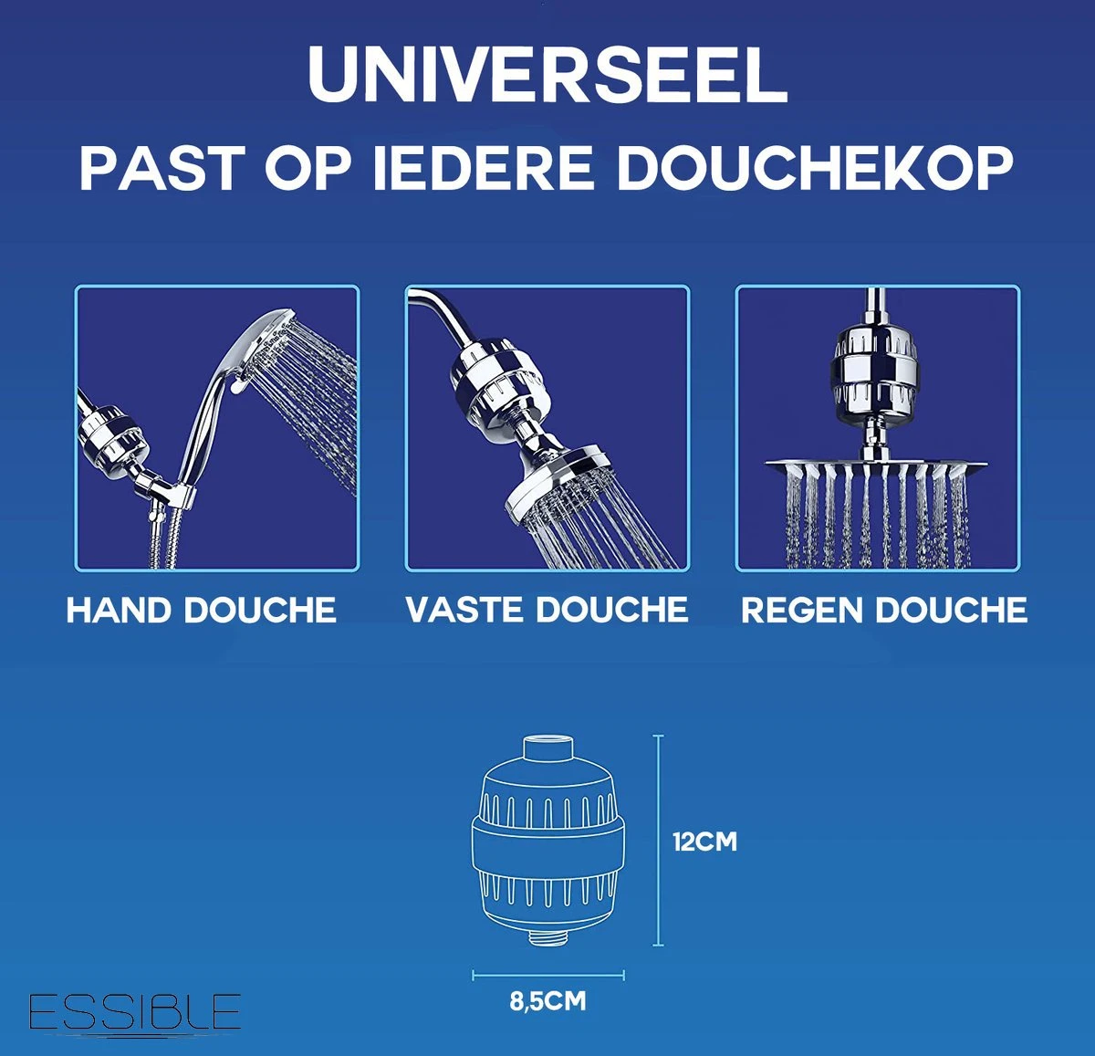 ESSIBLE Douchefilter - 15 Stage - Douchefilter - Waterfilter Voor Douchekop - Shower Filter - Waterfilter - Kraanfilter 2 ESSIBLE Douchefilter - 15 Stage - Douchefilter - Waterfilter Voor Douchekop - Shower Filter - Waterfilter - Kraanfilter - Afbeelding 2