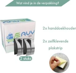 RVS Handdoekhouder 2 Stuks - Zelfklevend - Design Handdoek / Theedoek Klem - Handdoek Klem - Handdoek Haak -Badkamer Kast Winkel 1200x1161 1