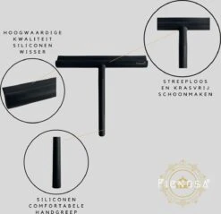 Fienosa Douchewisser Anti Kras Siliconen - Zachte Glashaak - Zwart -Badkamer Kast Winkel 1200x1161 4
