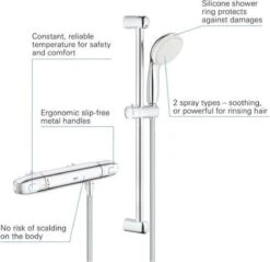 GROHE Grohtherm 1000 Thermostatische Douchekraan - 12 Cm - Chroom - 34153004 -Badkamer Kast Winkel 1200x1161 7