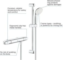 GROHE Grohtherm 1000 Thermostatische Douchekraan - 12 Cm - Chroom - 34153004 -Badkamer Kast Winkel 1200x1161 8