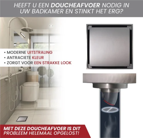 Lenga Doucheput Antraciet Vierkant - 10x10 Cm - Moderne Douche Put - Stankafsluiter - Afvoerput - Douchegoot - Doucherooster - Douchedrain -Badkamer Kast Winkel 1200x1162 12