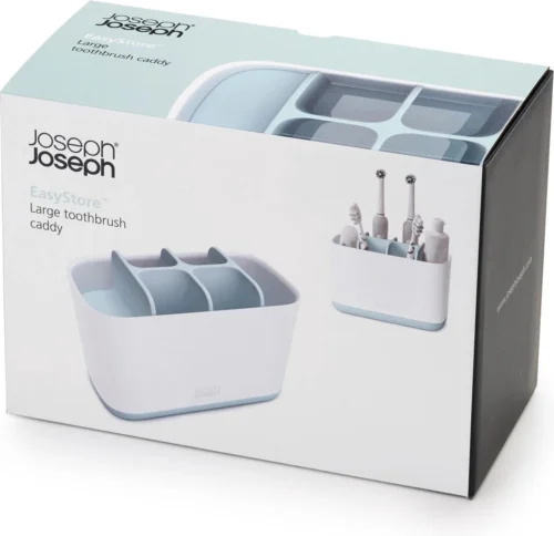 Joseph Joseph Badkamer Easy-Store Tandenborstelorganiser Large - 16.8x8.4x12.6 Cm - Creme/licht Blauw -Badkamer Kast Winkel 1200x1162 3