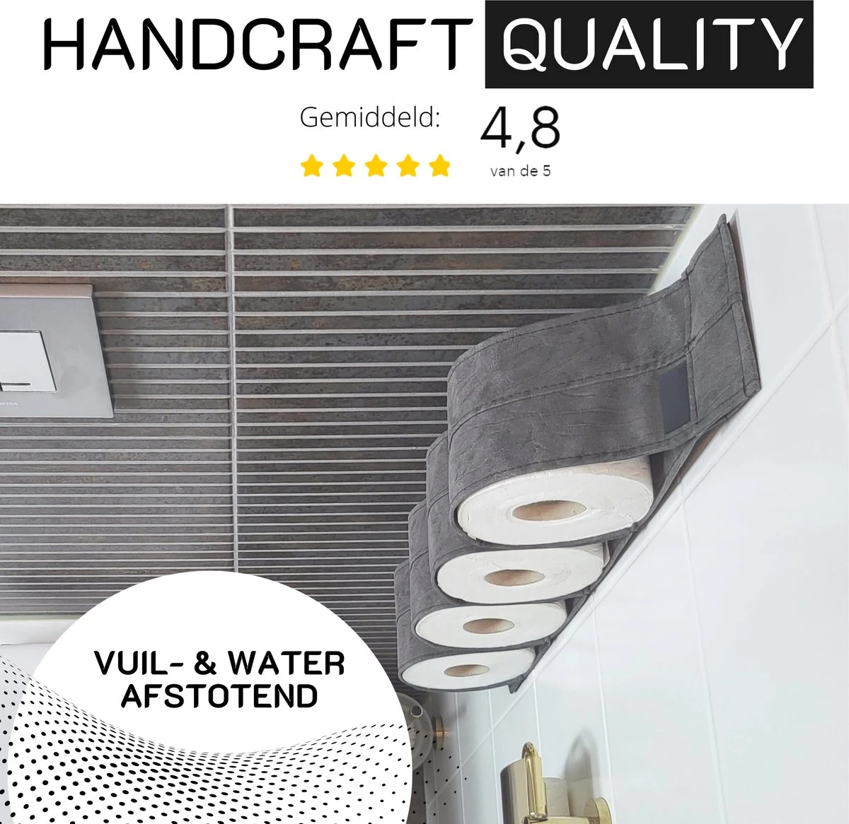 Reserverolhouder Hangend – Toiletrolhouder – Reserve Rolhouder – Zonder Boren – Rolhouder - Muur – Zwart - Antraciet - STOF & SPETTERVRIJ 4 Reserverolhouder Hangend – Toiletrolhouder – Reserve Rolhouder – Zonder Boren – Rolhouder - Muur – Zwart - Antraciet - STOF & SPETTERVRIJ - Afbeelding 4