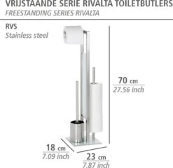 WENKO Toiletbutler Rivalta RVS Mat - Toiletborstel Met Houder, Toiletrolhouder En Reserverolhouder 24 WENKO Toiletbutler Rivalta RVS Mat - Toiletborstel Met Houder, Toiletrolhouder En Reserverolhouder -Badkamer Kast Winkel 1200x1166 2