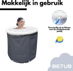 BETUB Zitbad Opvouwbare Badkuip Folding Bath Bathtub – Zit Zwembad – Ijsbad – Warm Bad – Ontspanning – Voor Onder De Douche – Tuin - Balkon Incl. Zitkussen -Badkamer Kast Winkel 1200x1167 10