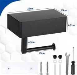 STARMAN WC Rolhouder - Toiletrolhouder Zwart - Badkamer Accessoires - WC Papier Houder -Badkamer Kast Winkel 1200x1170