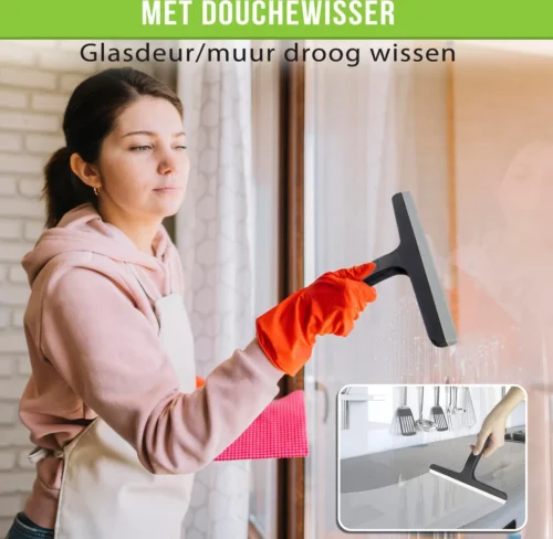 Doucherek Zonder Boren Inclusief Douchewisser - Aan Douchewand - Zwart - Ophangbaar - Zuignap - 2 Laags - Wiper - Shower Rack - Valentijnsdag Cadeau -Badkamer Kast Winkel 1200x1172 5