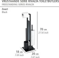WENKO Toiletbutler Rivalta Zwart - Toiletborstel Met Houder, Toiletrolhouder En Reserverolhouder 28 WENKO Toiletbutler Rivalta Zwart - Toiletborstel Met Houder, Toiletrolhouder En Reserverolhouder -Badkamer Kast Winkel 1200x1172 8