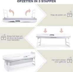 HelloBath Opvouwbaar Zitbad - Bath Bucket - 148cm - 220L - Extra Lang - Incl. Badkussen & Opberghoes -Badkamer Kast Winkel 1200x1175 20