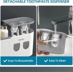 LuxeBass Tandenborstel Organizer | Tandenborstelhouder | Automatisch Tandpasta Dispenser | Met Lade En Opbergvak Voor Badkamer - LB544 -Badkamer Kast Winkel 1200x1178 1