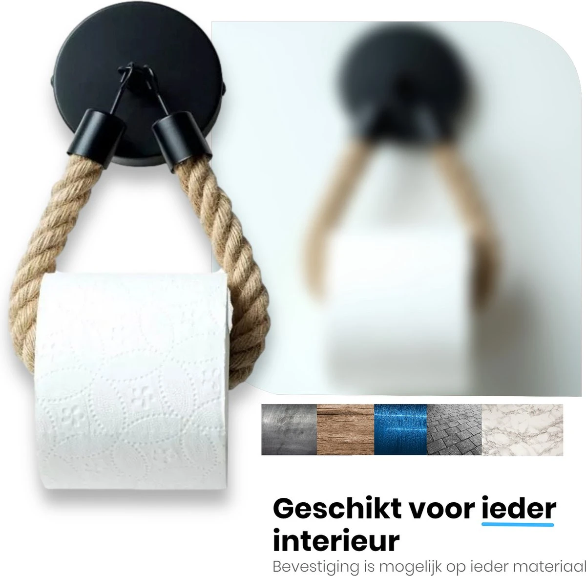 Jelta - Toiletrolhouder Zonder Te Boren - Zwart - Wc Rolhouder - Zuignap 2 Jelta - Toiletrolhouder Zonder Te Boren - Zwart - Wc Rolhouder - Zuignap - Afbeelding 2