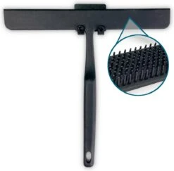 Vannons - Douchewisser Zwart - Douche Trekker Met Zelfklevende Ophanghaak - Met Borstel - Siliconen - Zwart