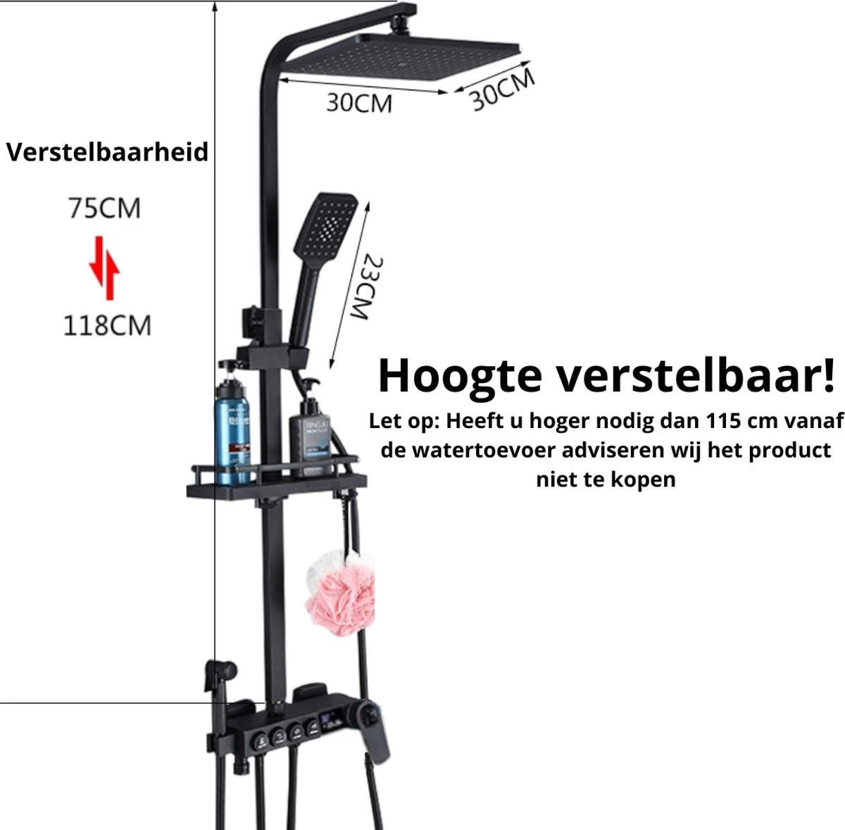Merkloos TIB Douche Met Ingebouwde Thermostaat - Zonder Extra Stroomaansluiting - Thermostaatkraan V1 4 Merkloos TIB Douche Met Ingebouwde Thermostaat - Zonder Extra Stroomaansluiting - Thermostaatkraan V1 - Afbeelding 4