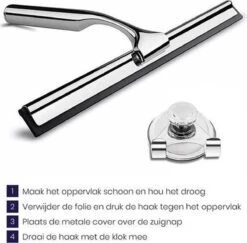 Aquafy Raamwisser RVS - Incl. Douchespons - Douchetrekker Voor Badkamer - Raamwisser Douche - Douchewisser RVS - Luxe Trekker Met Ophanghaak -Badkamer Kast Winkel 1200x1180 1