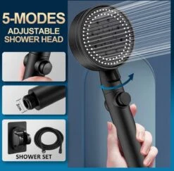 Imperatoris | DoucheSet - Douchekop Met Slang, Houder & Badmuts/Douchemuts - Waterbesparend – Hoge Druk – Regendouche - Zwart Mat -Badkamer Kast Winkel 1200x1181 4