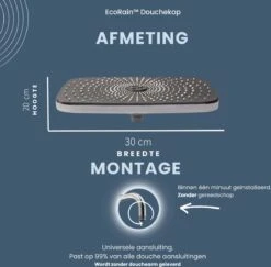 EcoRain – Regendouchekop XL 30 CM – Waterbesparende Douchekop – Hoge Druk – Rechthoekig – Groot – Regendouche - Chrome 15 EcoRain – Regendouchekop XL 30 CM – Waterbesparende Douchekop – Hoge Druk – Rechthoekig – Groot – Regendouche - Chrome -Badkamer Kast Winkel 1200x1181 5