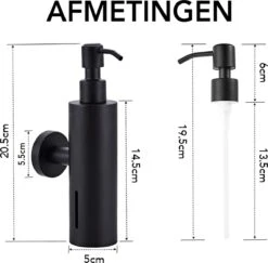 VDN Stainless Zeeppompje - Zeepdispenser Wandmontage - Zwart - Hangend - RVS -Badkamer Kast Winkel 1200x1182 11