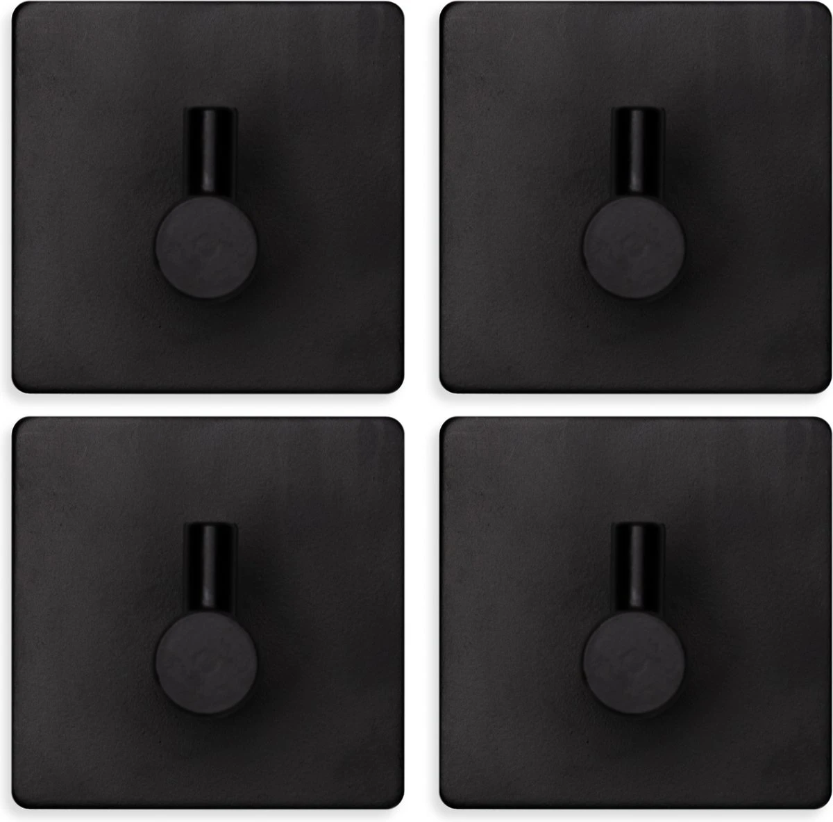 EAVY Zelfklevende Handdoekhaakjes – Set Van 4 Handdoekhouders - RVS 1 EAVY Zelfklevende Handdoekhaakjes – Set Van 4 Handdoekhouders - RVS