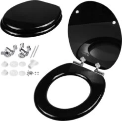 Casaria Wc-bril Met Deksel Sluitingsmechanisme Toiletzitting MDF Zwart 21 Casaria Wc-bril Met Deksel Sluitingsmechanisme Toiletzitting MDF Zwart -Badkamer Kast Winkel 1200x1185 7