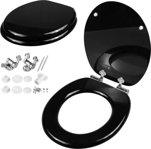 Casaria Wc-bril Met Deksel Sluitingsmechanisme Toiletzitting MDF Zwart -Badkamer Kast Winkel 1200x1185 7