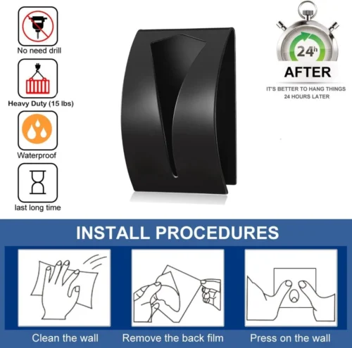 BOTC Handdoekhouder RVS - Handdoekhaakjes 4 Stuks - Handdoek Klem - Handdoek Haak - Zwart -Badkamer Kast Winkel 1200x1188 3