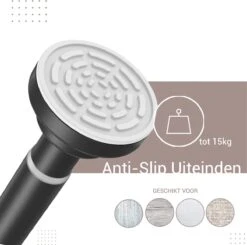 Qproducts Gordijnroede Zonder Boren - 65 Tot 100 Cm - Uitschuifbaar Douchegordijnstang - Uitschuifbare Klemstang - Metaal Zwart -Badkamer Kast Winkel 1200x1189 19