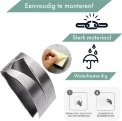 RVS Handdoekhouder 2 Stuks - Zelfklevend - Design Handdoek / Theedoek Klem - Handdoek Klem - Handdoek Haak -Badkamer Kast Winkel 1200x1190 1