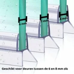 Minismus Douchedeurafdichting Met Waterkering (2 Strips Van 1 Meter, Makkelijk Inkortbaar) - Waterstopper Geschikt Voor Glas Van 6 Tot 8 Mm - Douchedorpel - Lekstrip Voor Horizontale Bevestiging -Badkamer Kast Winkel 1200x1193 14