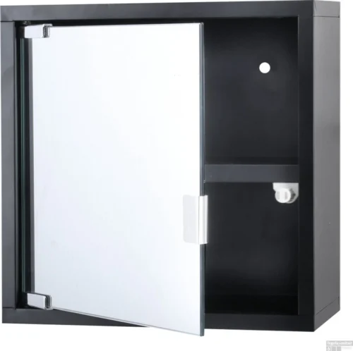 Differnz Spiegelkastje - Badkamerkast - Medicijnkastje - Kubuskast - Spiegelkast - Zwart - 30 X 30 X 12 Cm
