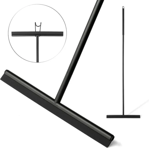 Vloertrekker Met Steel - Vloerwisser Voor In Badkamer - Watertrekker Douche - Douchewisser Zwart