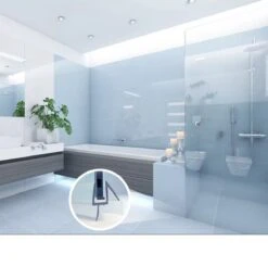 Minismus Douchedeurafdichting Met Waterkering (2 Strips Van 1 Meter, Makkelijk Inkortbaar) - Waterstopper Geschikt Voor Glas Van 6 Tot 8 Mm - Douchedorpel - Lekstrip Voor Horizontale Bevestiging -Badkamer Kast Winkel 1200x1195 15