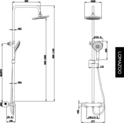LOMAZOO Regendouche Met Thermostaatkraan - Doucheset Zwart - Regendoucheset - Zwart [COOPER] -Badkamer Kast Winkel 1200x1195 22