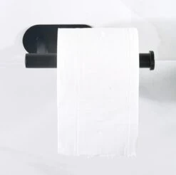 Vannons - Toiletrolhouder - WC Rolhouder Zwart Zonder Boren - Zelfklevend - WC Rol Houder RVS - Zwart -Badkamer Kast Winkel 1200x1195 3