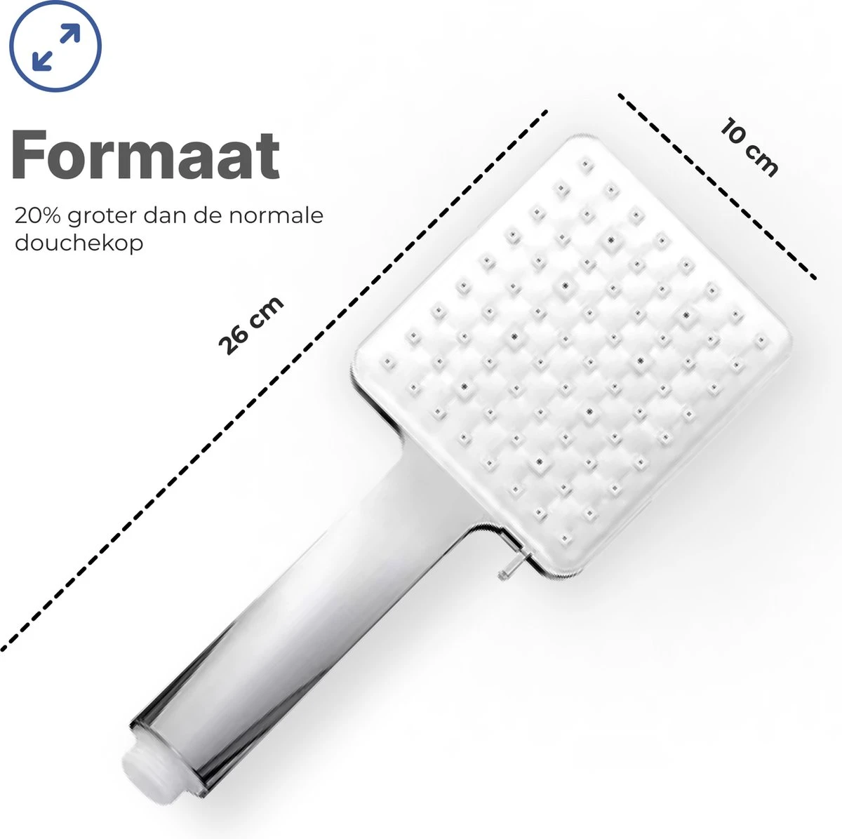 MaatWorkz - Waterbesparende Douchekop Vierkant + Douchetimer - Hoge Waterdruk - Luxe Design - 6 Standen 9 MaatWorkz - Waterbesparende Douchekop Vierkant + Douchetimer - Hoge Waterdruk - Luxe Design - 6 Standen - Afbeelding 9