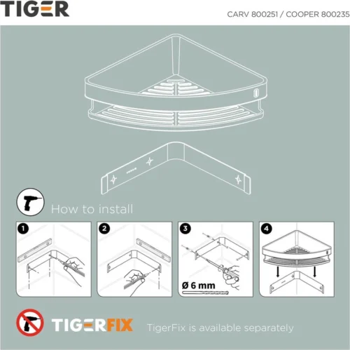 Tiger Carv - Douchemand Hoek 21 Cm - Zwart -Badkamer Kast Winkel 1200x1197 19