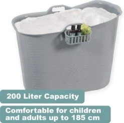 Zitbad Voor Volwassenen - Bath Bucket - Grijs - 200L -Badkamer Kast Winkel 1200x1197 35