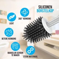 Strex Toiletborstel Siliconen Met Houder - Sneldrogend, Hygiënisch & Antibacteriële Werking - WC Borstel - Toilet Borstel Houder -Badkamer Kast Winkel 1200x1198 19