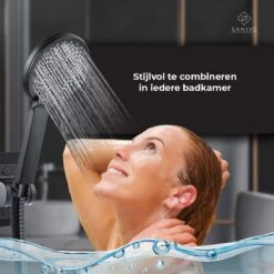 Doucheslang 150 Cm Chroom Zwart – Metaal – Anti-knik – Draaiaansluiting -Badkamer Kast Winkel 1200x1198 43