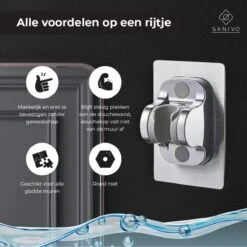 Douchekophouder Chroom Zelfklevend – Verstelbaar – Handdouchehouder – Douchekop Houder Zonder Boren -Badkamer Kast Winkel 1200x1198 48