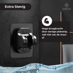 Douchekophouder Zwart Zelfklevend – Verstelbaar – Handdouchehouder – Douchekop Houder Zonder Boren -Badkamer Kast Winkel 1200x1198 51